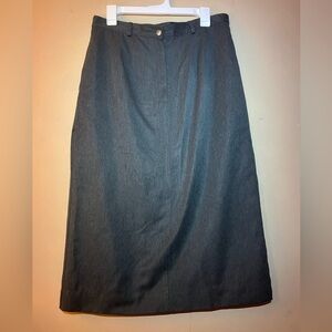 Talbots dark heather gray midi skirt with back slit and pocket